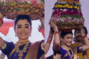 తెలంగాణ కోడలు రష్మిక బతుకమ్మ ఆడితే…